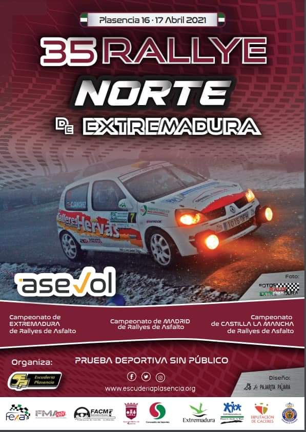 🛑🛑HABEMUS CARTEL🛑🛑

<a href="/EscudPlasencia/">Escudería Plasencia</a> está a tope con la preparación del 35 Rallye Norte de Extremadura, valedero los Cptos. De Extremadura, Madrid y Castilla La Mancha

Menos de 1 mes para estar en los mejores tramos de la región!!