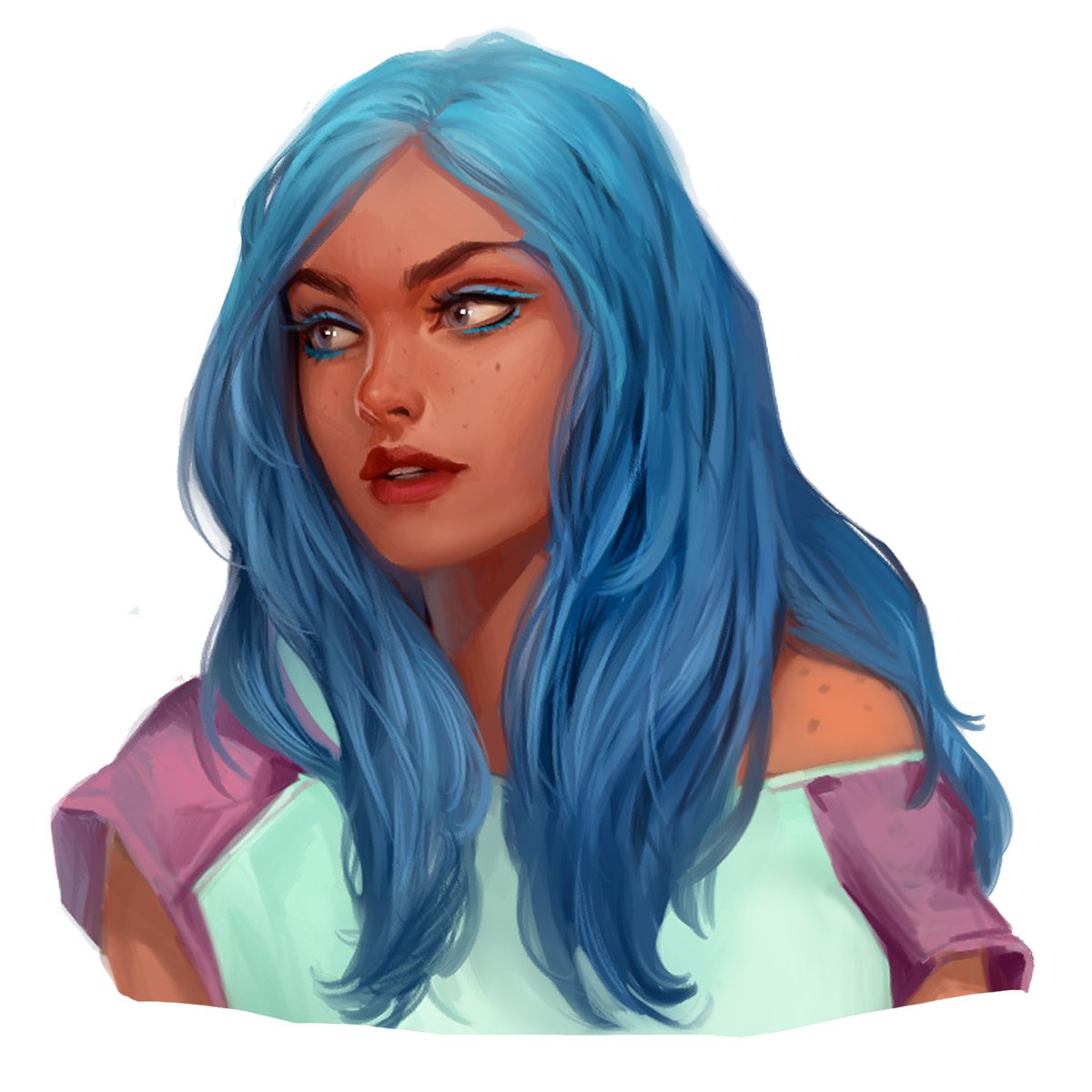 MariaTrepalina's tweet photo. comfort zone drawing #bluehair #bluehairgirl #cgpaint https://t.co/UZuje4jLpM