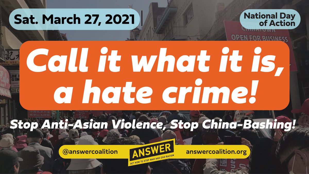 PSLBirmingham's tweet photo. Join us on Saturday, March 27th in Kelly Ingram Park at 2PM CST!
The @answercoalition stands in solidarity with the Asian community in the midst of the horrific, racist and misogynist massacre that took place in Atlanta on March 16th. https://t.co/N2iUhfEUbh