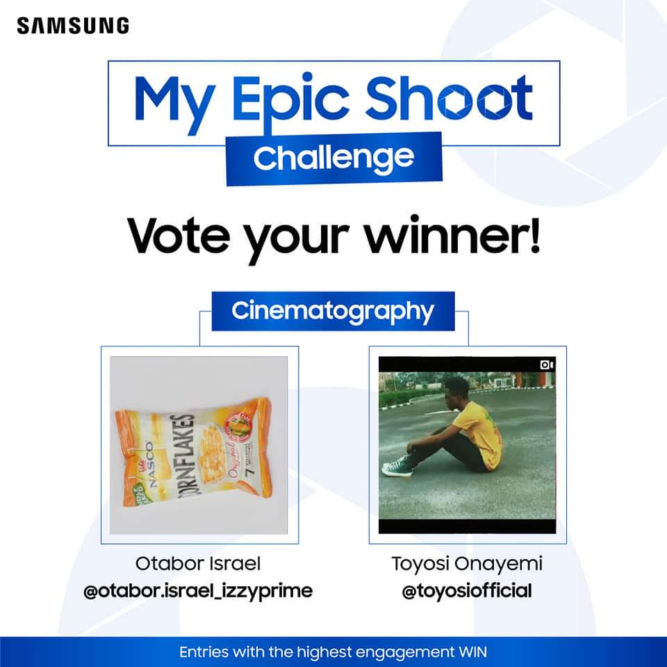 samsungmobileng's tweet photo. Have you sent in your vote for the #MyEpicShoot challenge?

VOTING ENDS TOMORROW!!! https://t.co/UHmsWpHCQZ