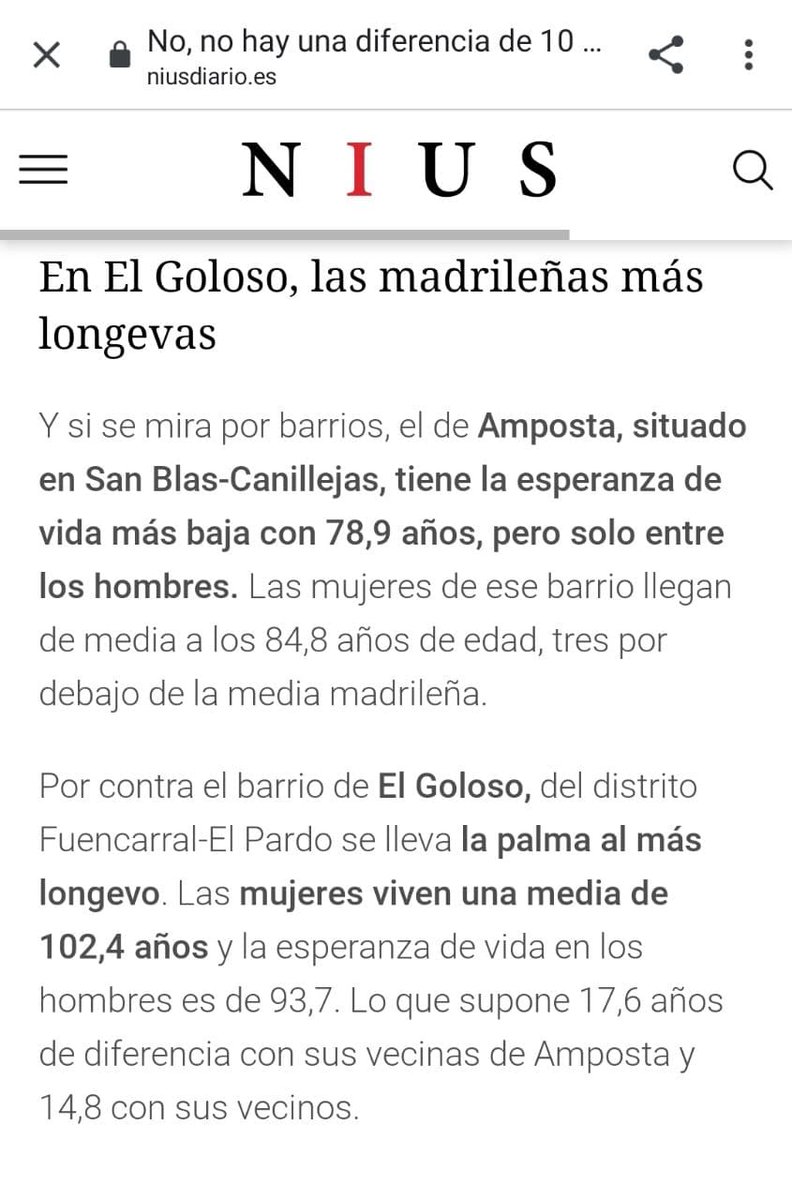 Para poder hacer un titular diciendo que mentí, Mediaset va a la base de datos que cité, se queda con la diferencia entre distritos (a la que no me referí) y omite la diferencia entre barrios.

Después dentro de su propia noticia, me da la razón
😂
