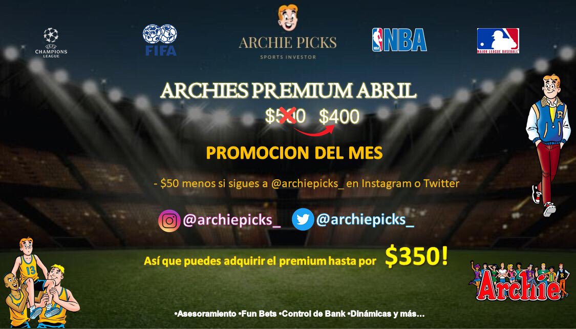 Archiepicks_'s tweet photo. Aún hay cupos para unirse en abril🤴🏼🔥 los números nos respaldan, no lo pienses mas, manda un DM💥
*Si pagas antes del domingo recibes el descuento y te queda en $350*
#VAMOSARCHIE🤴🏼 https://t.co/vAdgWHCzPo