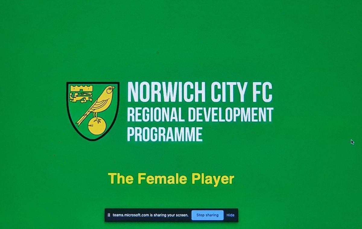 HuntsGirlsFC's tweet photo. Great presentation by @NCFCRDP on coaching the female player. Really informative and useful, particularly for our male coaches!
#coachesdevelopment https://t.co/zkpM5oRFO0