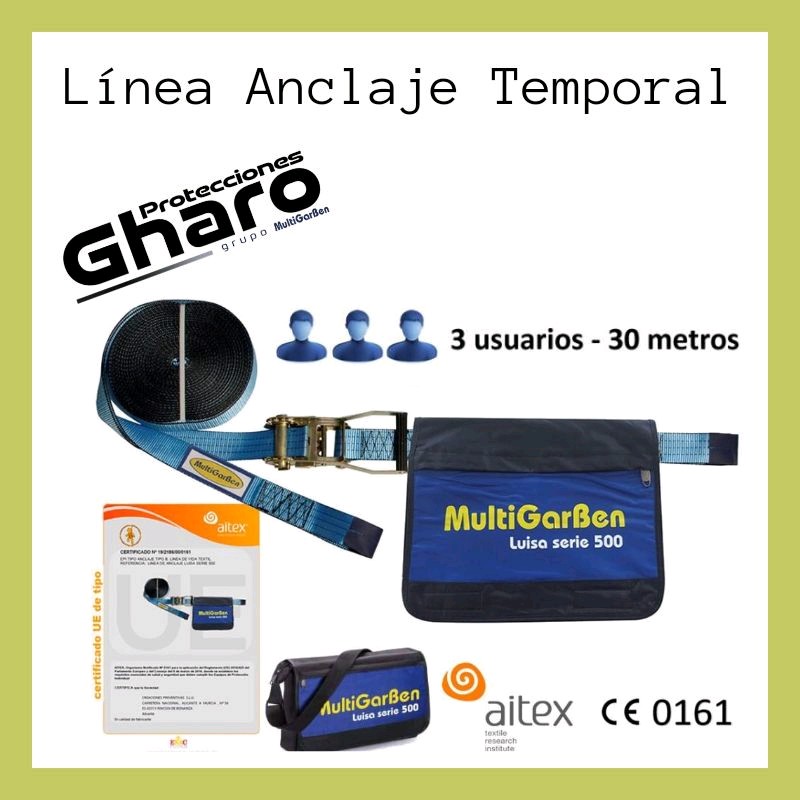 ProteccionGharo's tweet photo. Línea de Anclaje Temporal para 3 usuarios simultáneos y distancia máxima entre anclajes de 30 metros.
Diseño y Fabricación Nacional con certificado EN 795:2012 y CEN/TS 16415:2013
https://t.co/OLk0BzAyjW
#PRL #lineavida #protegetuvida https://t.co/xubnXbtsQe