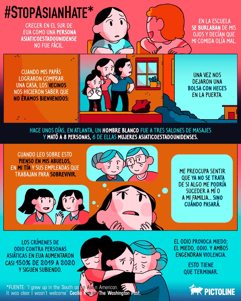 pictoline's tweet photo. Los crímenes de odio contra la comunidad asiática en EUA han aumentado considerablemente en el último año.

Este es el testimonio de una mujer que se ha enfrentado a este racismo toda su vida: https://t.co/bG8BWgECtO