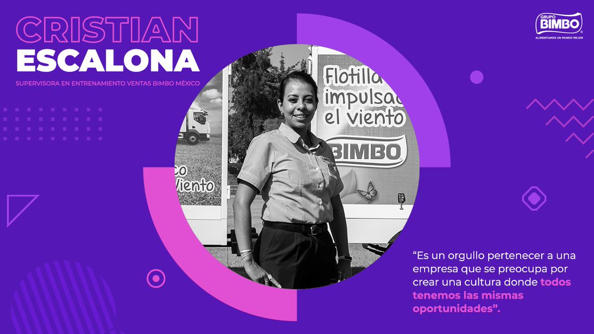 Grupo_Bimbo's tweet photo. #TodasIn | Cristian Escalona ha marcado una diferencia desde el área de capacitación para nuestros colaboradores de ventas y, día con día, ofrece lo mejor para seguir alimentando un mundo mejor. Conócela 👇 #MujeresGrupoBimbo https://t.co/1gHqoSuwEN