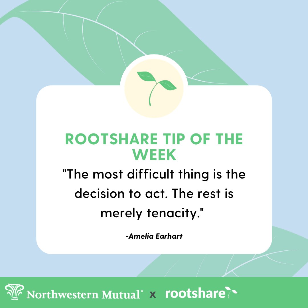 root_share's tweet photo. Happy #tiptuesday! Join us 📣 TONIGHT (6-7pm EST) 📣 for our event, 💸 "How to Build a Winning Financial Strategy" 💸
🌱 Sign up at https://t.co/Cd393HNcJT now!
#rootshare #purdue #nwm #northwesternmutual #startup #purdueuniversity #ameliaearhart #tipoftheweek #speakers https://t.co/tog2I99jvL