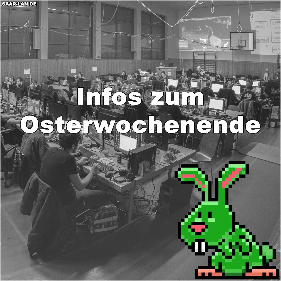 saarlanev's tweet photo. Die Oster-Turniere für PUBG, CS:GO und Rocket League sind eingerichtet.
Die Anmeldung ist ab sofort für alle Turniere geöffnet.
Auf unserer Homepage findet Ihr die Links zu den einzelnen Turnieren.
Die Teilnahme ist für jeden möglich.

#SaarLAN #Gaming #PUBG #CS:GO #RocketLeague https://t.co/pVdo0rVOCL