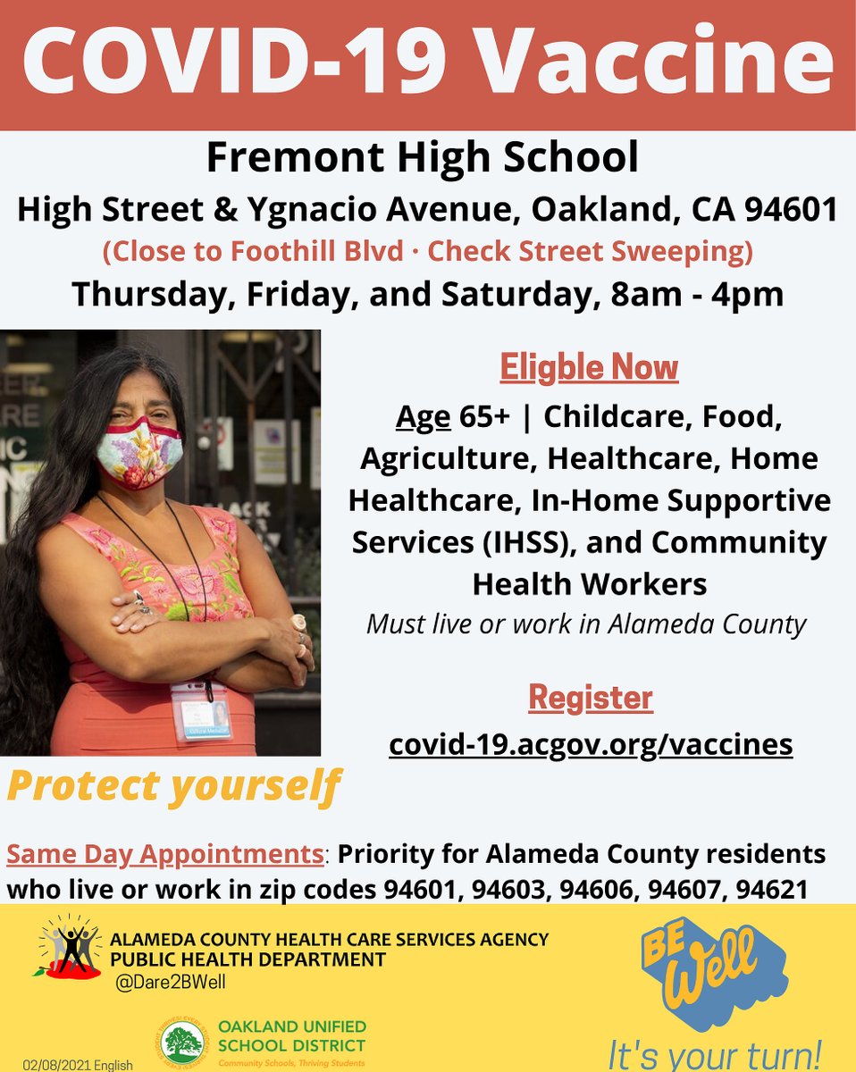 ofh510's tweet photo. Fremont High School hosts the vaccination POD site
Every Thursday - Saturday, From 8 AM to 4 PM. Register to get your vaccine at https://t.co/PMRwUc5RVt https://t.co/ayCyejjWZK
