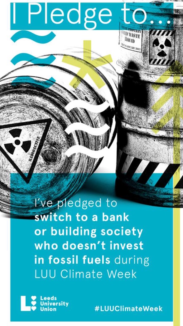 It's great to see this campaign from <a href="/LeedsUniUnion/">Leeds University Union</a> encouraging students to stop banking with banks that invest in fossil fuels. Isn't it time <a href="/UniversityLeeds/">University of Leeds</a> did the same? We'd love to meet with @SEBuitendijk to discuss!  👀