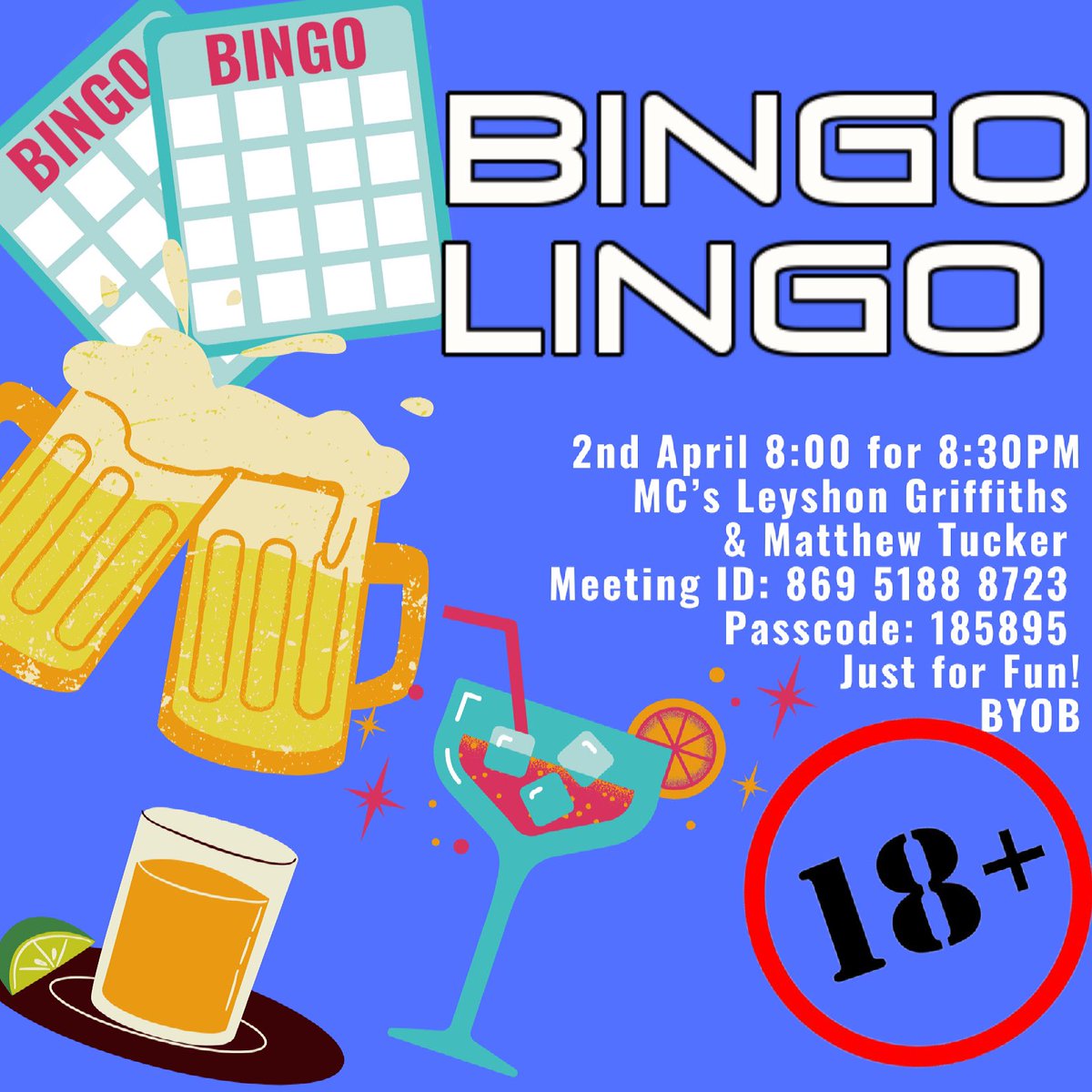 It’s Bingo but not as you know it! Fed up of life in lockdown, looking for some fun & excitement then look no further. Join us next Friday as we launch our 1st over 18 BINGO LINGO night with hosts Mathew Tucker & Leyshon Griffiths. Get the beers to hand & let’s do this!