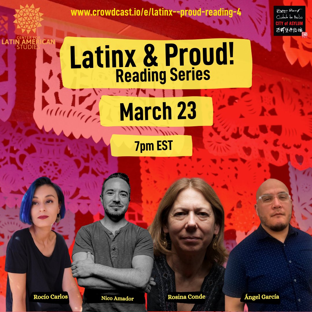 KLambchops's tweet photo. TONIGHT! ¡Esta noche! Curated by yrs truly 4 @cityofasylum, w help from @zadri, @friendlypoet, &amp; @CLASPITT ft. @njamador1, @buffalopoet11, @ninabruja7, &amp; CDMX's own Rosina Conde. ¡Ven a celebrar con nosotros! 7pm EST/ 4pm PT https://t.co/LDuXFfeY9U https://t.co/rRBmkYd3FY