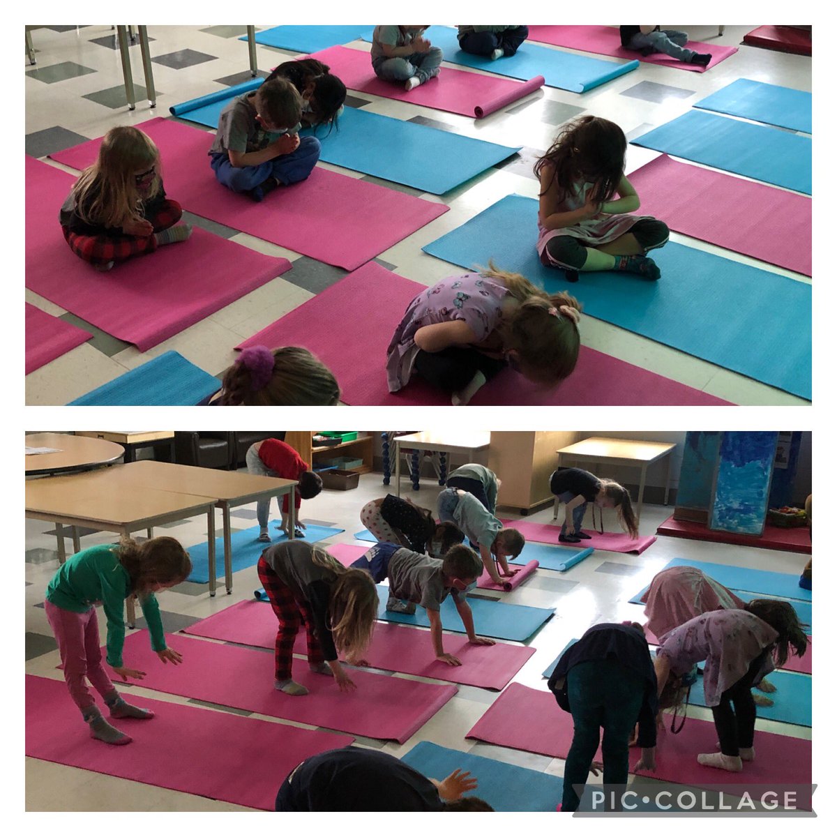 MsClarkSRPS's tweet photo. When the field is still too muddy we do our spring yoga inside 🌸🧘🏼‍♀️🧘🏽‍♂️ #namaste #lockesprice #feelthatstretch https://t.co/dszM89JwwW