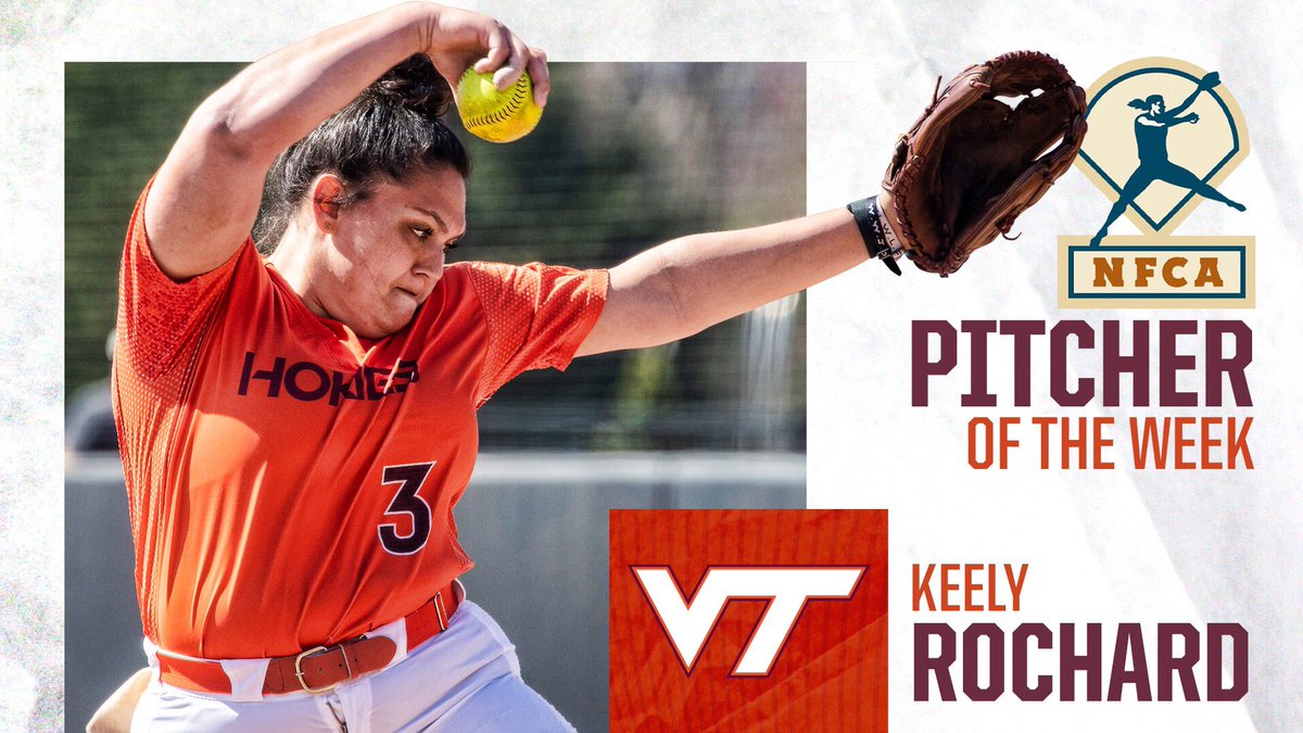 She back 💁‍♀️

<a href="/_keelsss_/">Keely Rochard Sudberry</a> earns another <a href="/NFCAorg/">National Fastpitch Coaches Association</a> National Pitcher of the Week after racking up 46 Ks 

📝 » vthoki.es/NFCAPOW

#ThisIsHome | #Hokies 🦃