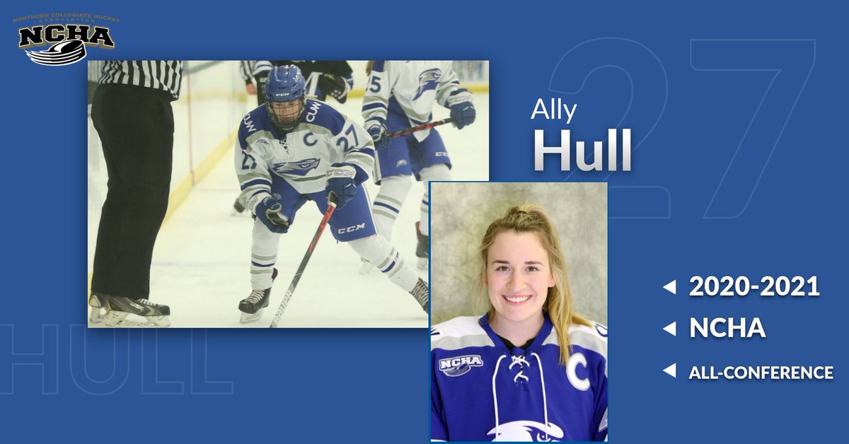 CUWWHKY's tweet photo. Congratulations to forward Ally Hull and defenseman Sarah Tretina for being named to the 20-21 NCHA All-Conference Team! 🏒 https://t.co/i9mQFpwsos