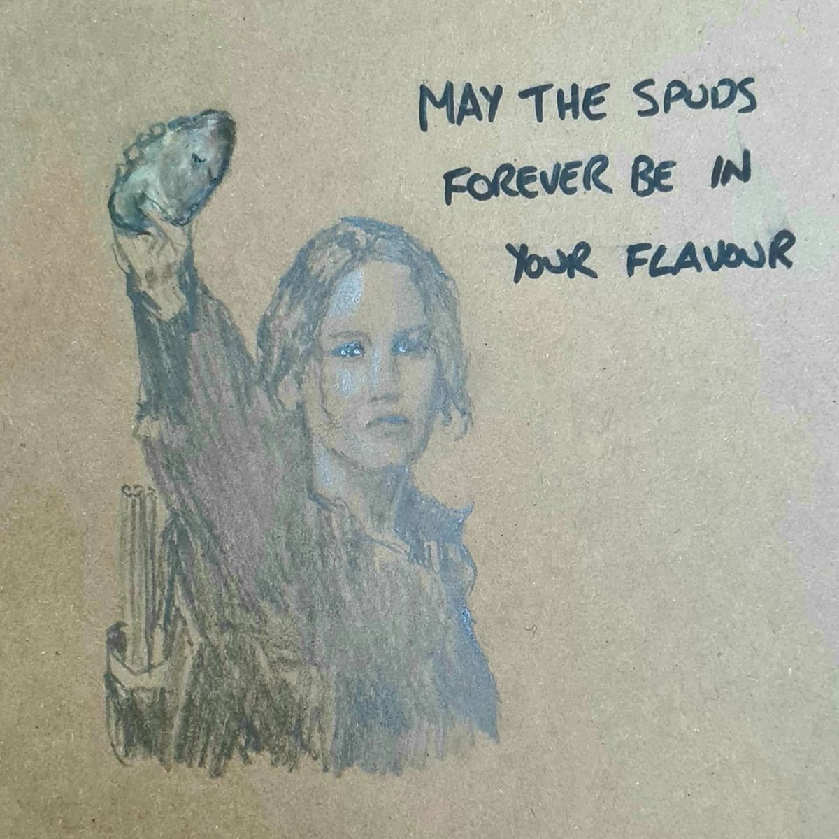 sandwichbagdad's tweet photo. "Do one about the #hungergames" she suggested. I have a #peeling this isn't exactly what she had in mind.
#maytheoddsbeeverinyourfavor #hungergamesfanart #jenniferlawrence #hungergamesedit #hungergamesmovie #hungergamesedits #katnis #katnisseverdeen #potatoes #potato #spud https://t.co/DxB4cRyARo