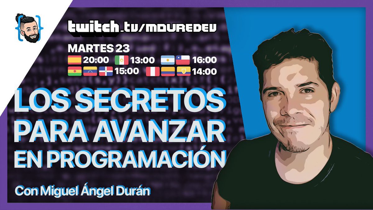 MoureDev's tweet photo. 🟣 En directo!

@midudev ya está listo para darnos las claves para avanzar como programadores!

👉🏼 https://t.co/aVdLmphath https://t.co/9EwH7FNdxz