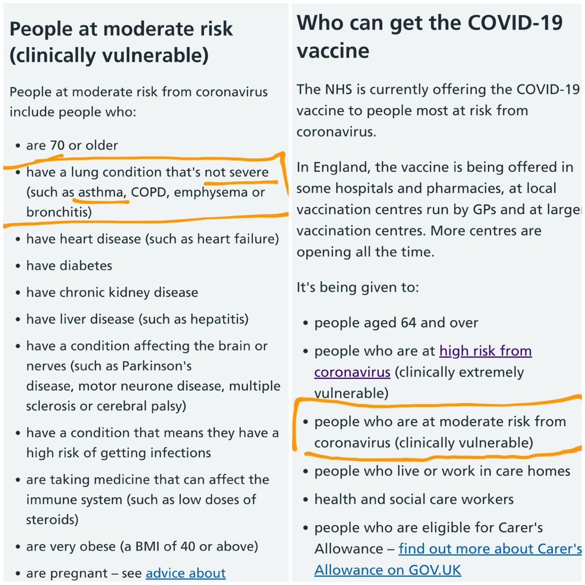 Jo_11__'s tweet photo. Asthmatics have been classed Clinically Vulnerable throughout the pandemic, right until group 6 was due to start when the goalposts were unceremoniously moved
#AsthmaticsAtRisk #AsthmaticsUnder50 https://t.co/bPTTYOgmiw