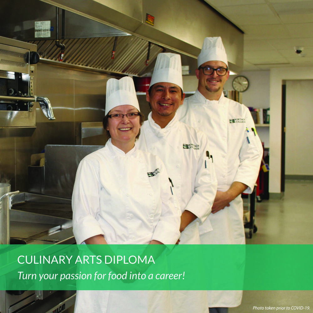 PortageCollege's tweet photo. Turn your passion for food into a career with the Portage College Culinary Arts Diploma. The course includes hands on learning in our state of the art kitchen labs at our Hospitality Centre in St. Paul. Call 1-866-623-5551 or email info@portagecollege.ca to find out more! https://t.co/2hS1jFb1Mz
