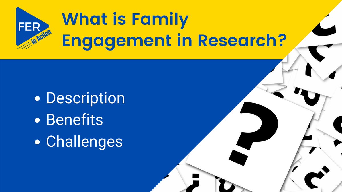 FER_InAction's tweet photo. What is Family Engagement in Research #FER? To us, FER is a shift of #perspective from #research ON families (‘subjects’) to include research WITH families (‘partners’). NOTE: #FER is sometimes referred to as ‘family-partners’ and ‘experts by experience’ [1/5] https://t.co/HVPBkqOOY1