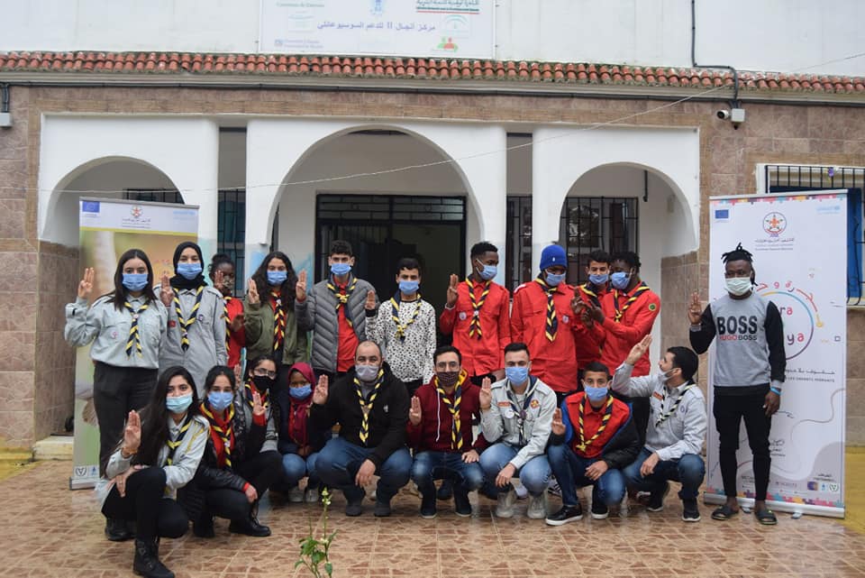 UNICEFMaroc's tweet photo. Les enfants soutenus par #HijraWaHimaya avec appui de @UNICEFMaroc et @UE_au_Maroc continuent leur aventure #Scouts.
Activités de vacances conjointes #Scouts @shmofficielle & #apisf au centre Anjal 2 de Tétouan.
Le vivre ensemble en action! https://t.co/cYWyFZS3Ij