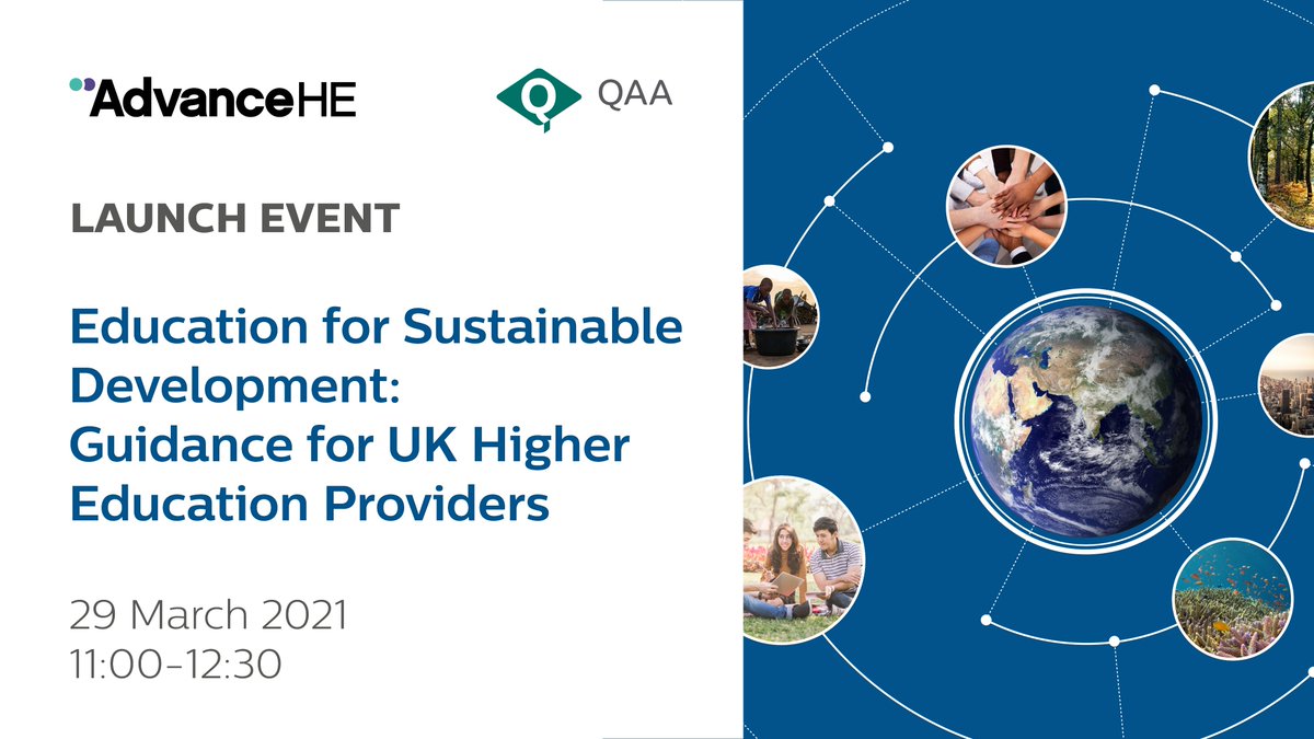 QAAtweets's tweet photo. In partnership with @AdvanceHE we are hosting an online event on 29 March to launch our revised Education for Sustainable Development Guidance.
The event is free to attend for all QAA and Advance HE Members. Register here: https://t.co/s3YzLYgqgA
#ESD #ESDLaunch #Sustainability https://t.co/431Vc5ph4O