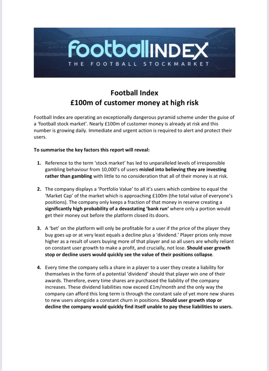 index_arsene's tweet photo. Anyone not agree with point 4 on this?

Basically saying div payouts unsustaible which is BS. Under IS model, the only way FI could lose was if a player won 100% divs. Probs only 10 players capable of doing that. 1000's players had big rises and never won a penny.

#footballindex https://t.co/D9sZ8zHt8F