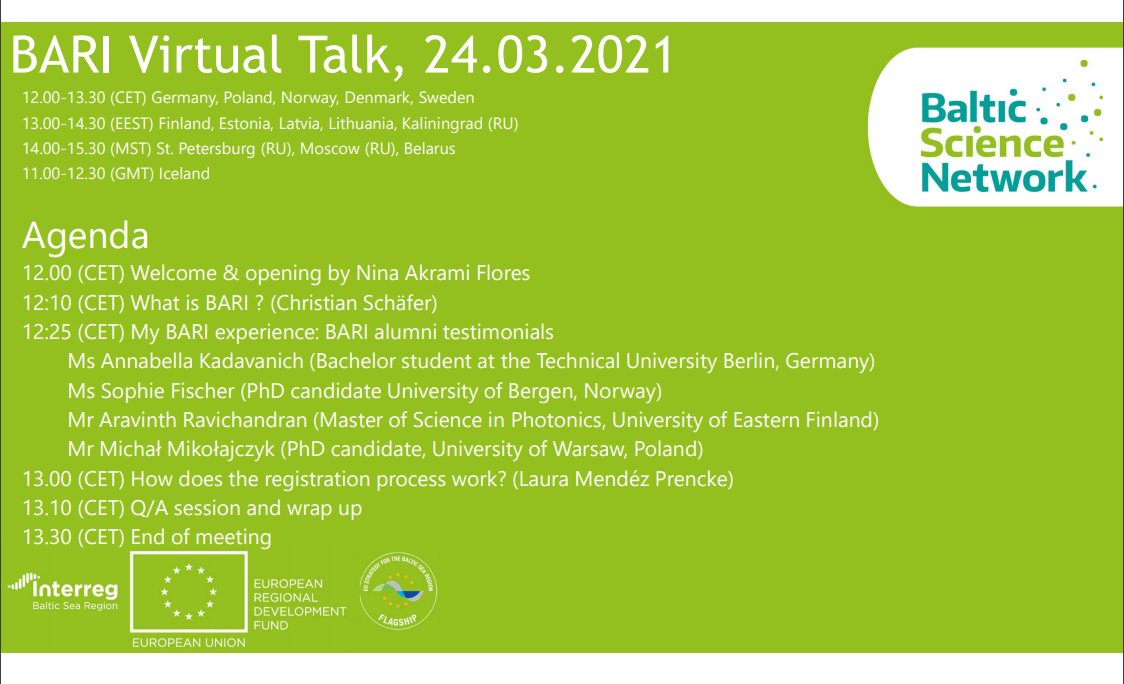 misimik's tweet photo. Tomorrow there is an opportunity to learn about #BalticScienceNetwork exchange scholarship program. I will share my experience as a host and supervisor of a trainee. More here: https://t.co/uR21GNi0TS
@DAAD_Germany https://t.co/eKQ5xDhswm