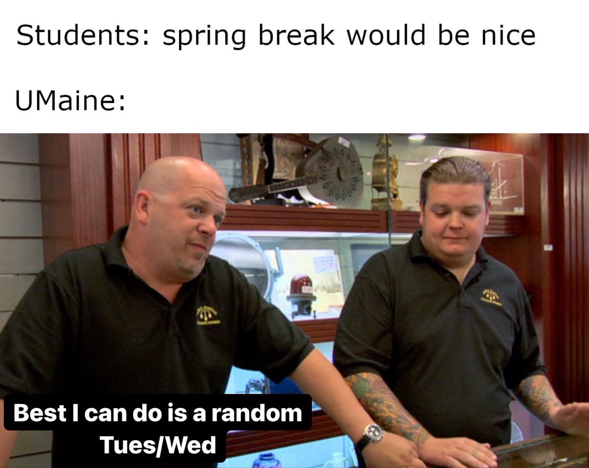 BarstoolUMO's tweet photo. Happy 48 hour spring break, Black Bears! https://t.co/qhCISZsbZi