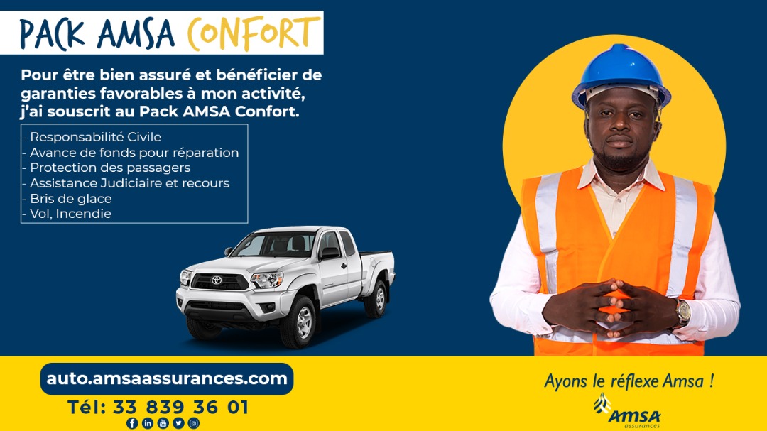 AmsaAssurances's tweet photo. Pour être bien assuré et bénéficier de garanties favorables à mon activité, j’ai souscrit au Pack AMSA Confort.
Pour Souscrire RDV sur ==> https://t.co/NEIjnH6rIE
Ayons le réflexe Amsa !
#AssuranceAuto #AmsaAuto #AmsaAssurances
#Kebetu #Senegal https://t.co/46GKuv4rgB