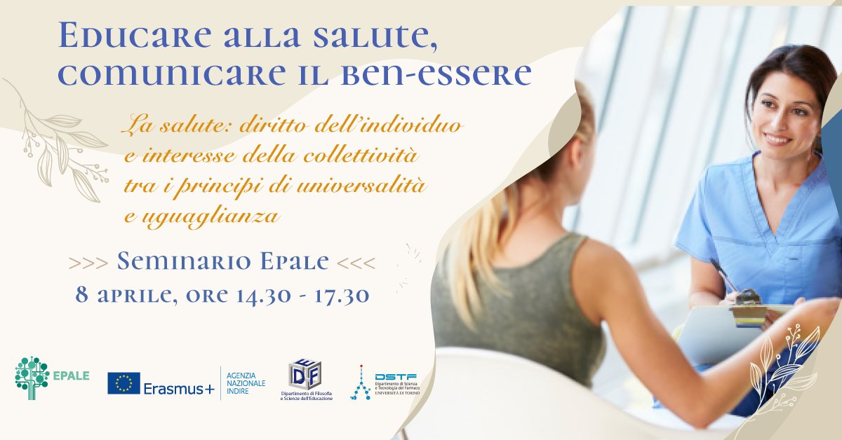 EPALE_IT's tweet photo. Seminario Epale "Educare alla salute, comunicare il ben-essere". Iscrizioni aperte!
ENTRO 29 marzo
Target: operatori sanitari, educatori, docenti per creare sinergie positive nella comunicazione della terapia, e aumentare #healthliteracy negli adulti.
👉 https://t.co/d51WipUPp5 https://t.co/2nmHTHsDCi