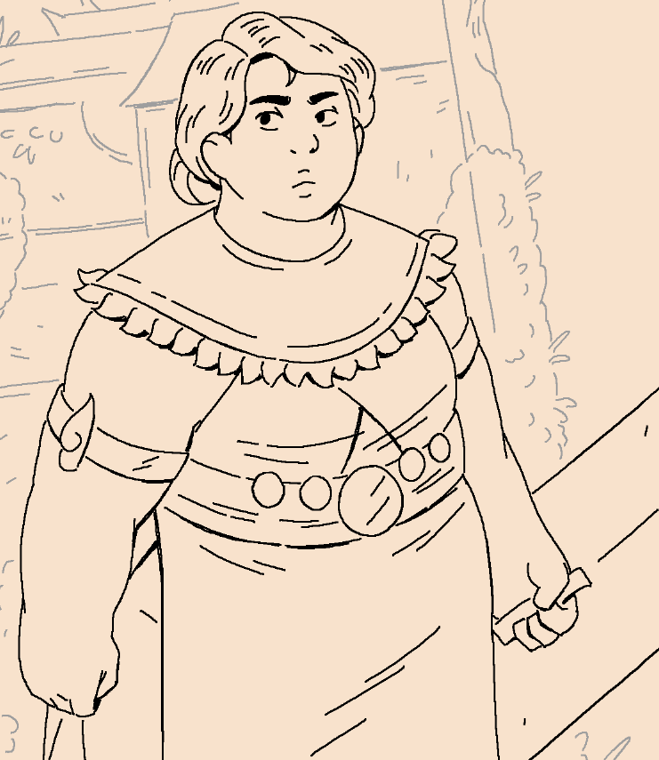 Ink wip of bodyguard Mom and Goddess daughter 🌸 #artidn 