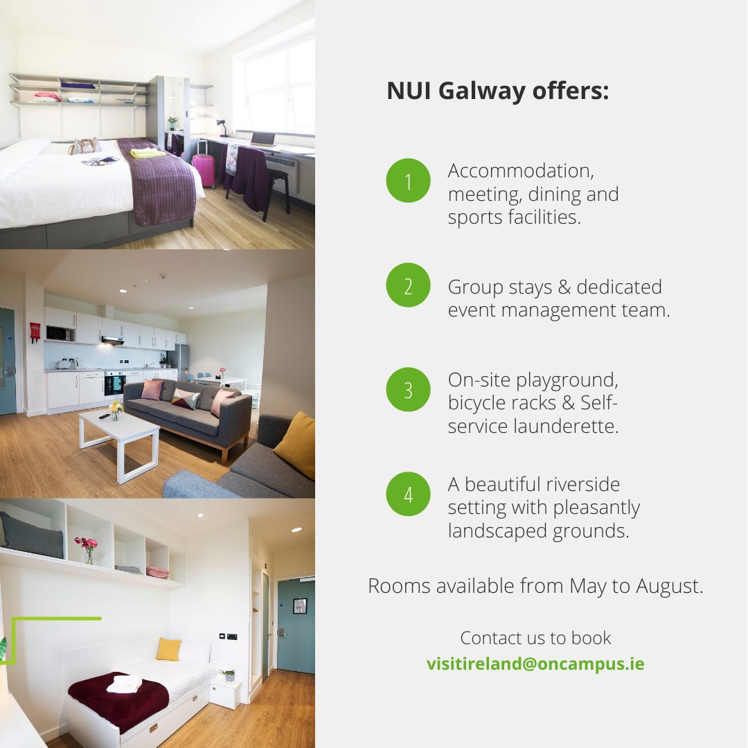 Situated along the banks of the River Corrib just minutes from Galway city centre, @NUIGalwayAccom campus is an ideal location for conferences, events, and group stays.

Visit: oncampus.ie

#OnCampusIreland @NUIGalway #CorribVillage #GoldcrestVillage #nuigwhatson