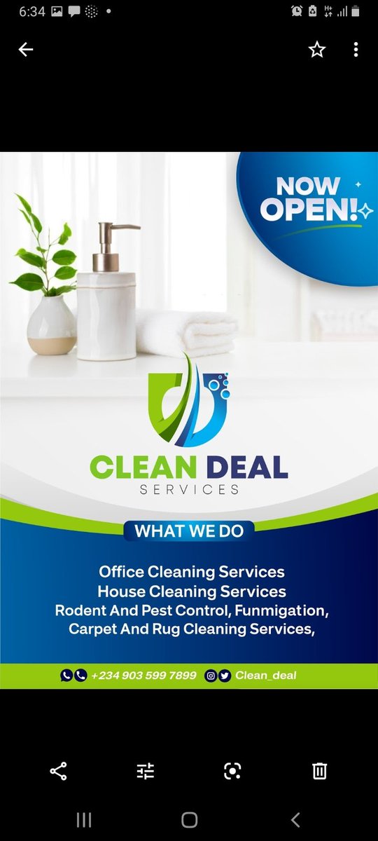 clean_deal's tweet photo. Contact us for all kinds of cleaning services. With the best equipments. We can be trusted with your homes and offices.
Contact us at 09035997899
Kindly RT if you can see this.
#cleaner #ibadancleaner #CleaningJobs https://t.co/YbyPWMqYsn