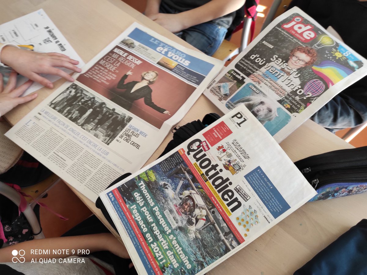 #semainedelapresse 
Aujourd'hui nous avons découvert la Une d'un journal.