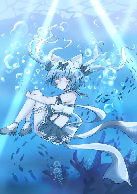 『指揮官となら海の中でも怖くないのだ』

雪風進水日おめでとう!
これからも大好き!

#雪風
#アズールレーン 