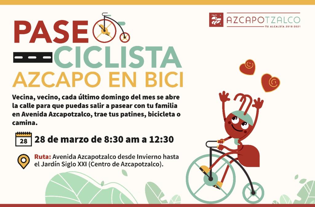 vidallerenas's tweet photo. Acompáñanos este domingo 28 de marzo de 8:30 am a 12:30 en el Paseo Dominical por Av. Azcapotzalco. Haz ejercicio con tu familia al aire libre manteniendo tu sana distancia. https://t.co/pqAwnhUlpL