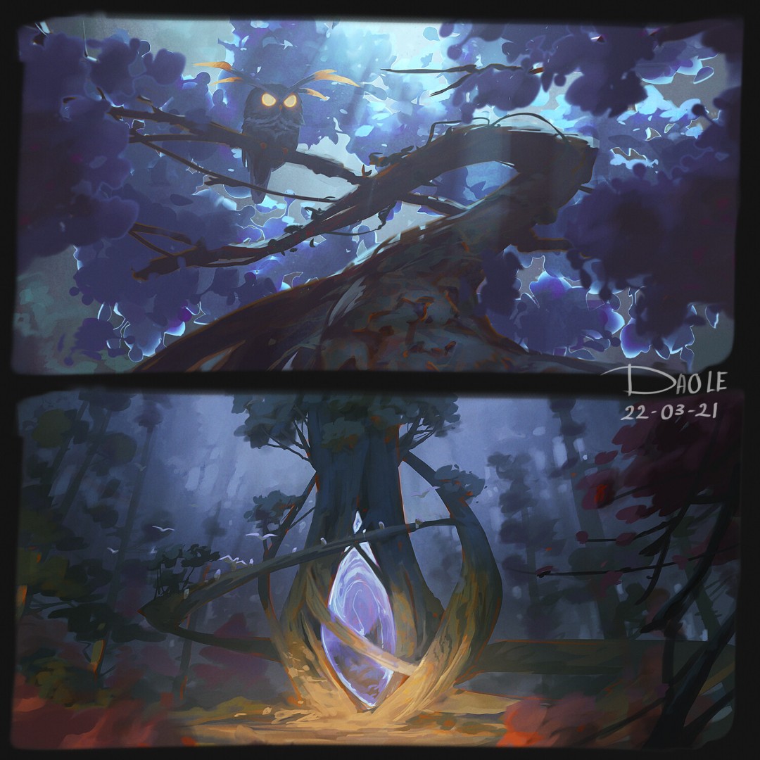 A magical moonlit forest by Dao Trong Le sets the stage for an exciting journey 🦉 🌙 

See the artwork here > artstation.com/artwork/18VzdZ  

#Digital2D #ConceptArt #Illustration #Fantasy #ArtStationHQ