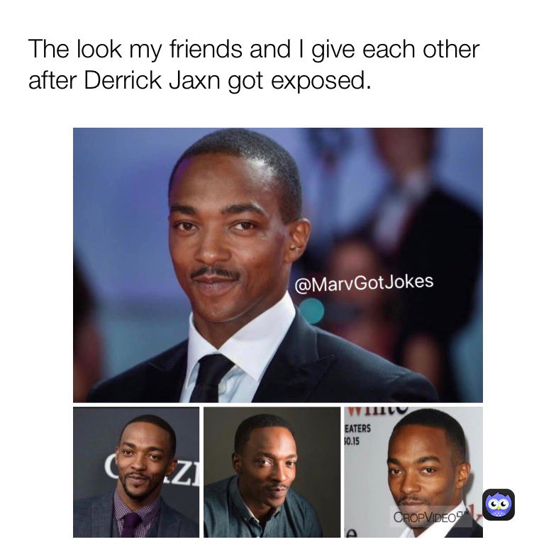 MARVGOTJOKES's tweet photo. #AnthonyMakie finally getting the shine he deserves 😭. #derrickjaxn #gossip #marvel #thefalcon #disney  #MarvGotJokes #comedy #blacktwitter https://t.co/ootBa2jo2z