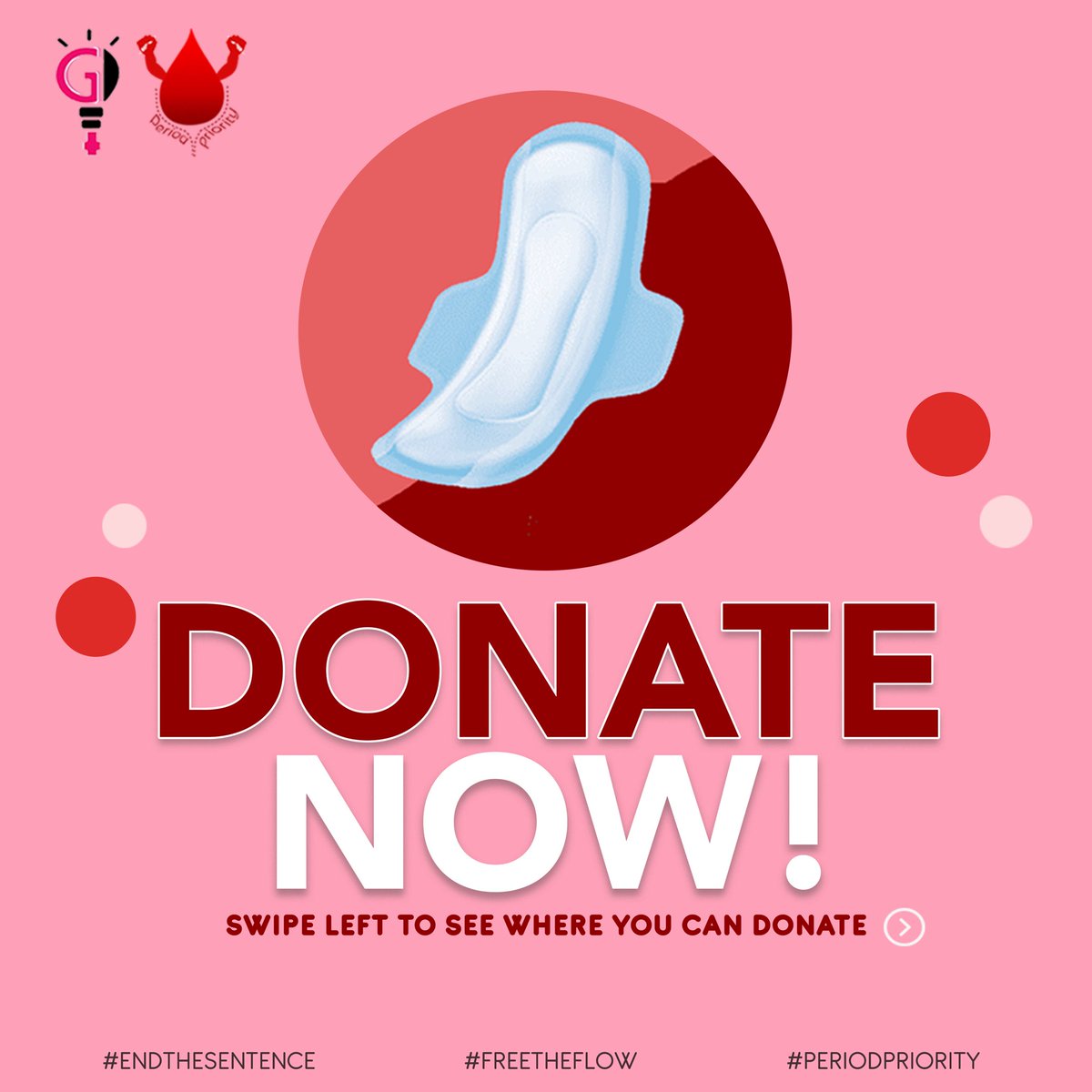 periodpriority_'s tweet photo. DONATE DONATE DONATE ‼️ 💪🏾⁣
⁣⁣
Click the link in our bio to donate cash for the purchase of menstrual products. 

You can also drop off sanitary napkins, pantyliners, toilet tissue or wipes to the listed locations below! ⁣⁣Let’s #EndTheSentence &amp; #FreeTheFlow 🤞🏾 https://t.co/4bb3hndqE5