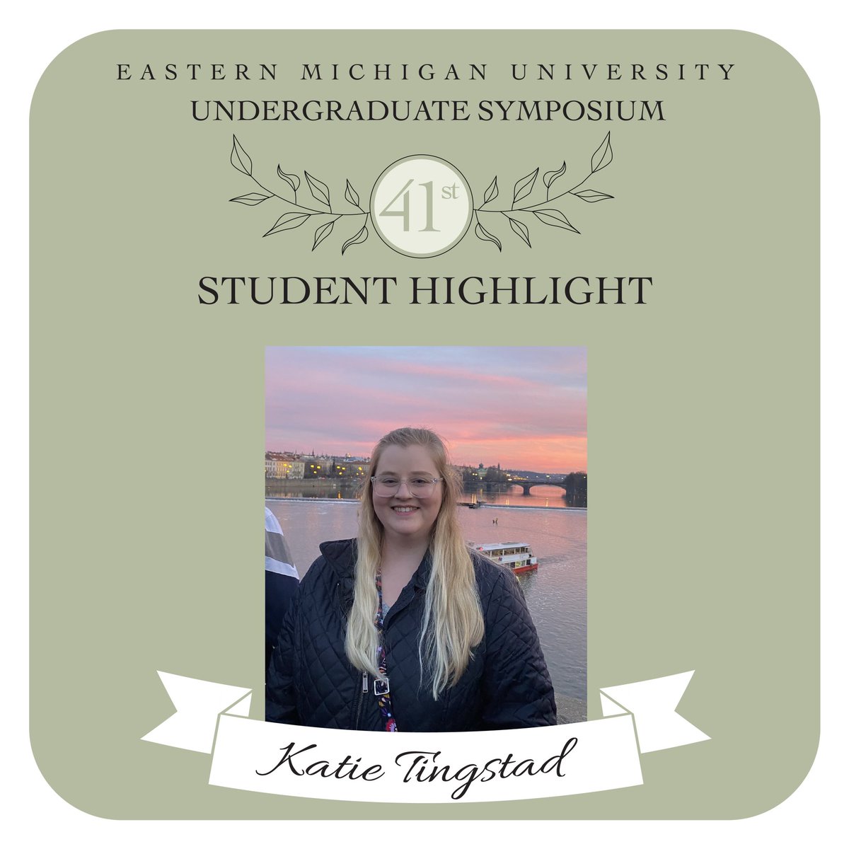 EMUsymposium's tweet photo. Our first UGS student highlight today goes to Katie Tingstad. Check out their project and bio below! #UGS41 https://t.co/VgAd7peSBK