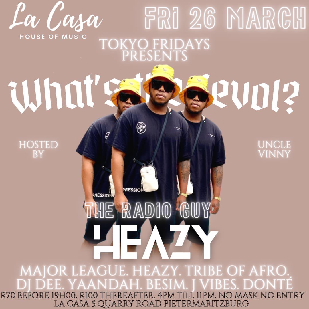 HeazySA's tweet photo. Okay okay okay.... PMB we gave you a chance to rest... now itβs time to party!!!! This Friday... all roads lead to LaCasa... LET #GrooveCentral take care of you ππ₯ https://t.co/WSsHYrf6ho