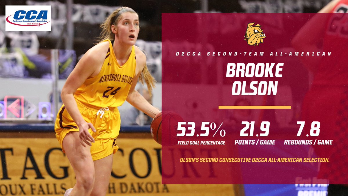 UMDBulldogs's tweet photo. Bulldogs Olson named a D2CCA Second-Team All-American! 

Release: https://t.co/RB9zQeXN3a

#BulldogCountry https://t.co/dcO4J9B2Kq