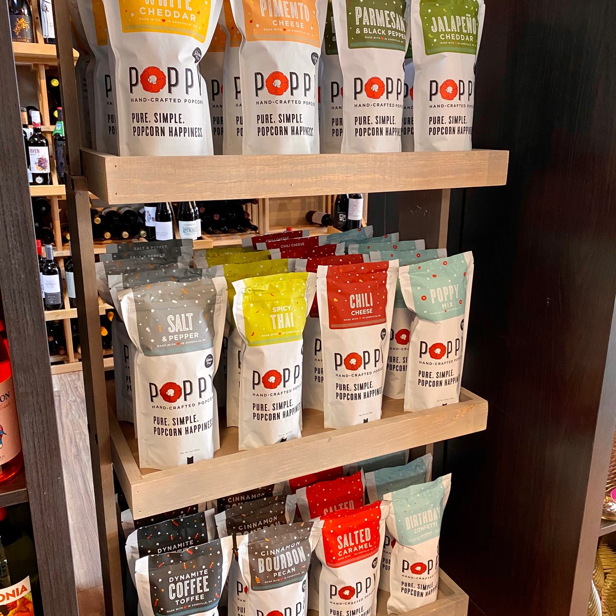 Restock alert 🚨! Poppy Handcrafted Popcorn is restocked with new flavors! 🍿 #shoplocal #roanoke #virginia #popcorn #easter #gift #sweet #yumyum