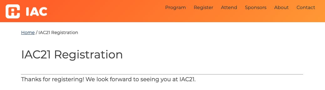 See you <a href="/theiaconf/">IAC - Information Architecture Conference #IAC26</a>! #IAC21
