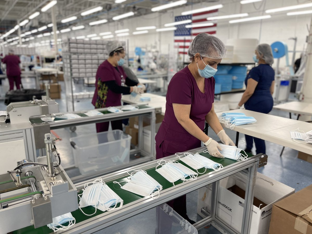 JosePepeDiaz305's tweet photo. Today, I had the pleasure of visiting @DemeTech, a family-owned business producing over 4 million masks &amp; vital medical supplies a day. Thank you to VP Luis Arguello Jr. &amp; staff for hosting me. Proud to have one of the top PPE manufacturers in the nation located in #District12. https://t.co/RbAdiUdQ9D