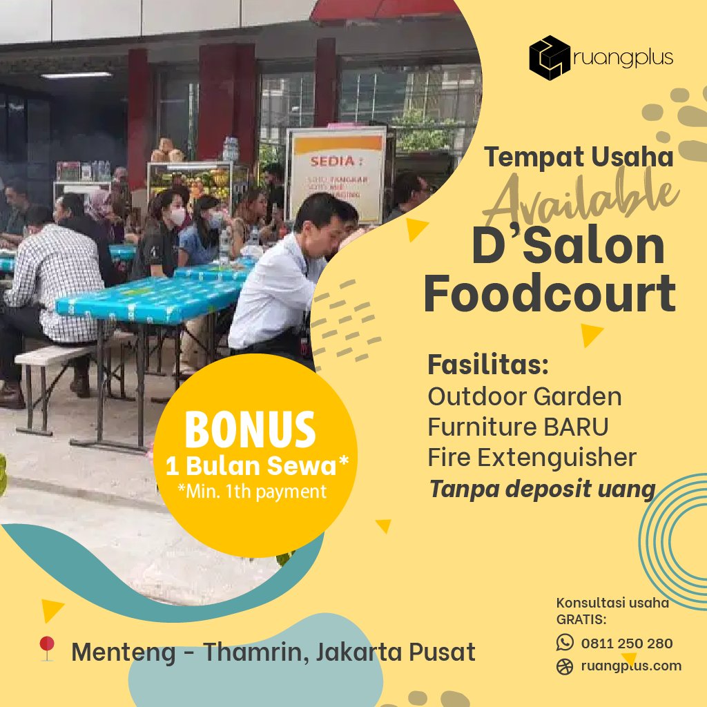 ruangplus's tweet photo. Yang di Jakarta pasti tau nih.. Lokasi yang satu ini berada di pusat kota, dekat dengan area perkantoran ya Kak..

Segera hubungi kami bagi Kakak yang berminat ☺️

#infopeluangusaha #infofranchise #infobisnis #infobisnisonline #infobisnismakanan  #usahakuliner #infotempatusaha https://t.co/1xcDl8xUdo