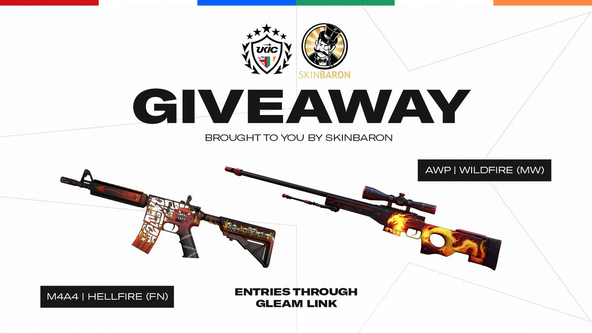UKICircuit's tweet photo. We have another fiery competition in partnership with @SkinBaronEN for you!

🔥 2 skins, 2 winners who will get one each 🔥

1x M4A4 Hellfire (FN) 
1x AWP Wildfire (MW)

Enter here: https://t.co/UthhCezByl

Ends 6/4 Midnight https://t.co/rxsVe0oybN