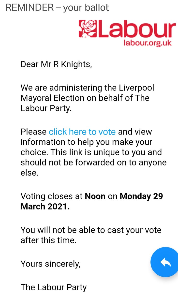 RichardKnights1's tweet photo. Liverpool Mayoral Election
Reminder - Boycott don't vote. https://t.co/pogU8WcDsE