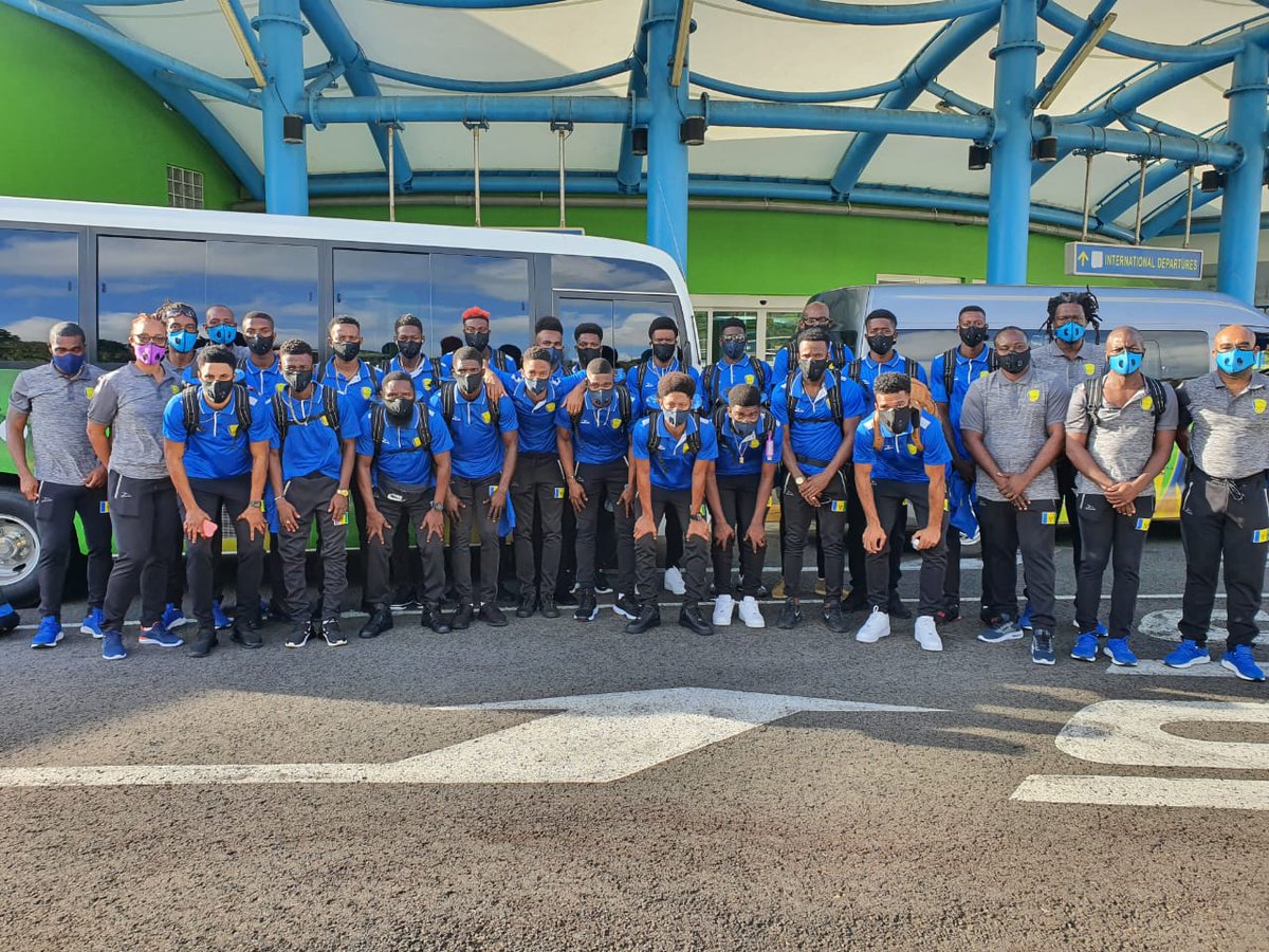 SVGFootball's tweet photo. And off we go. On behlaf of the SVGFF, I would like to wish our senior male national team aka Vincy Heat a safe and successful trip.
Lets go!!
#VincyHeat🔥 #SVGFF🇻🇨 #Concacaf #WorldCupQualifiers ⚽️ https://t.co/rSON40KMvz